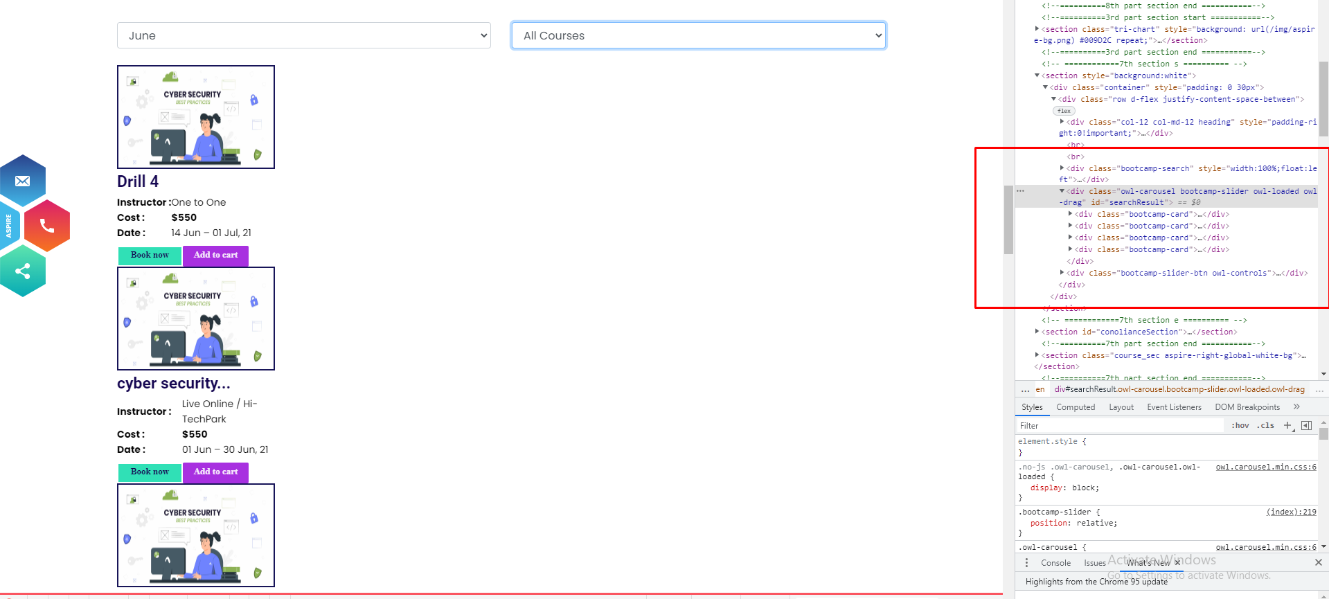 當從 Laravel 控制器呼叫 html 時，owl carousal 被破壞