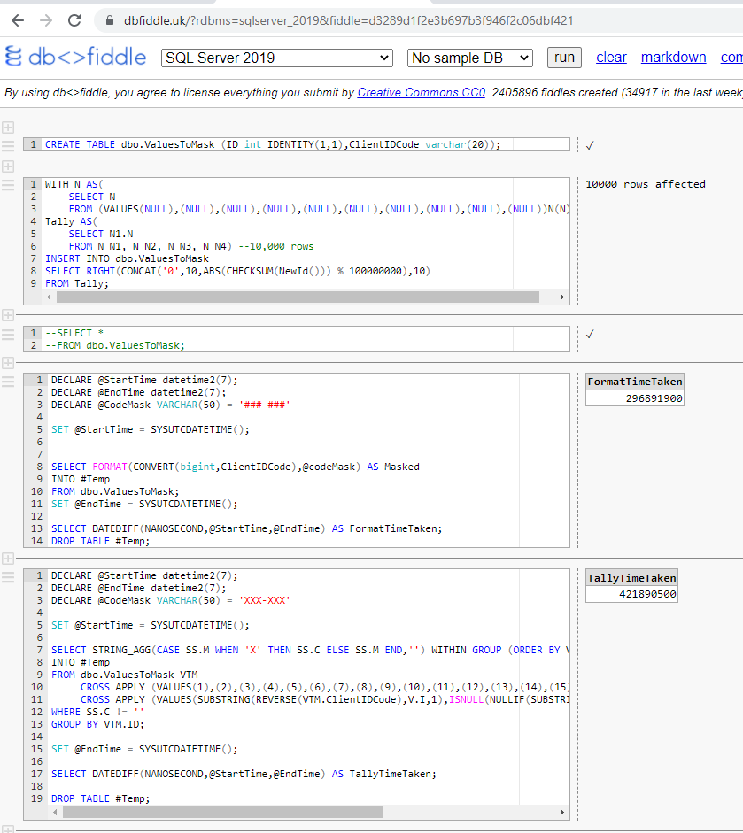 我們如何在 SQL Server 中使用 @CodeMask 字串動態更改此 @ClientIDCode