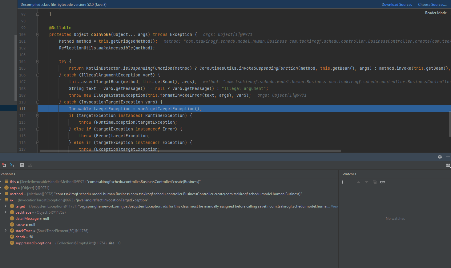 Spring Data CrudRepository 的保存拋出 InvocationTargetException