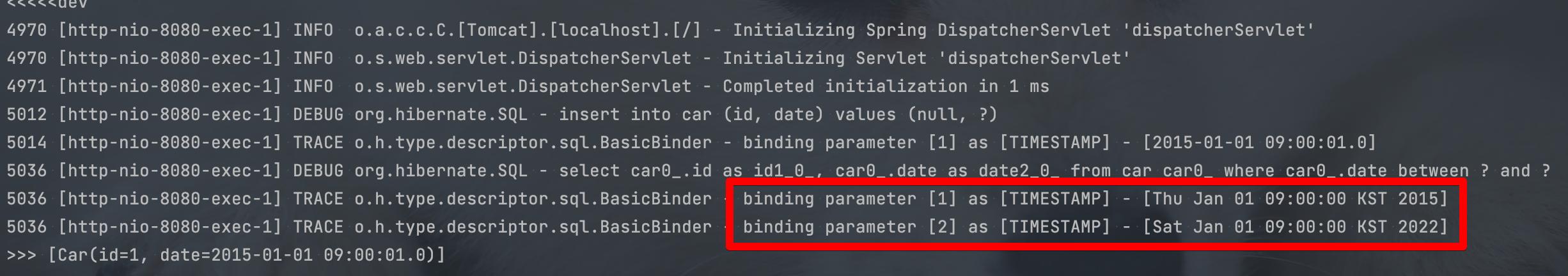 Spring JPA 使用@Query 在兩個 DB2 TIMESTAMP 值之間回傳資料