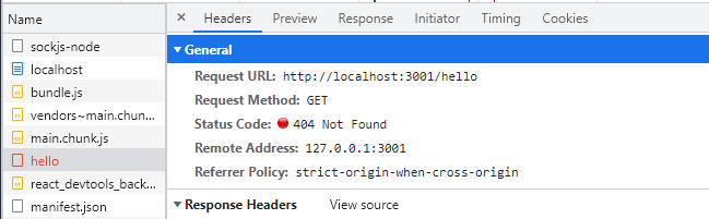 GET http://localhost:3000/hello 404（未找到）