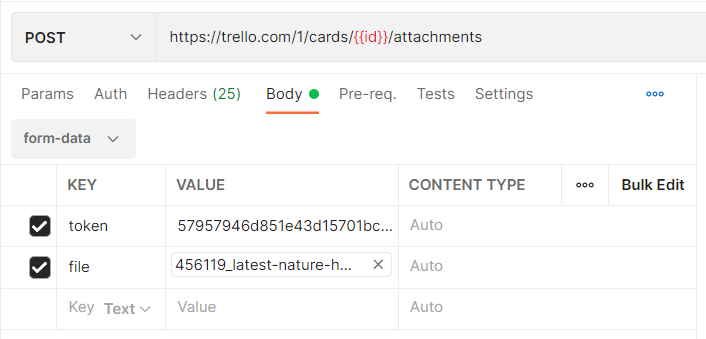 添加附件時，我從 trello api 獲得狀態 404