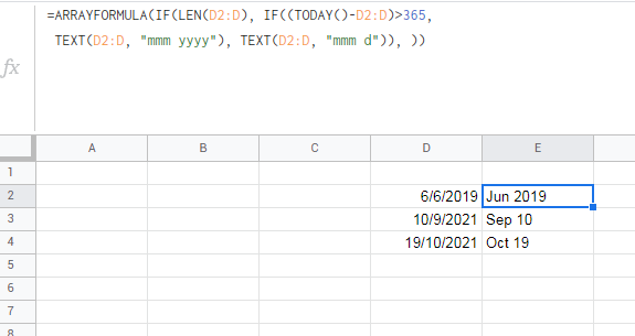 為什么將此 Google 表格公式設為 ARRAYFORMULA 會改變其行為？
