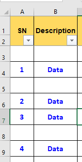 如果使用 VBA Excel 相鄰單元格不是空白，如何自動編號行？