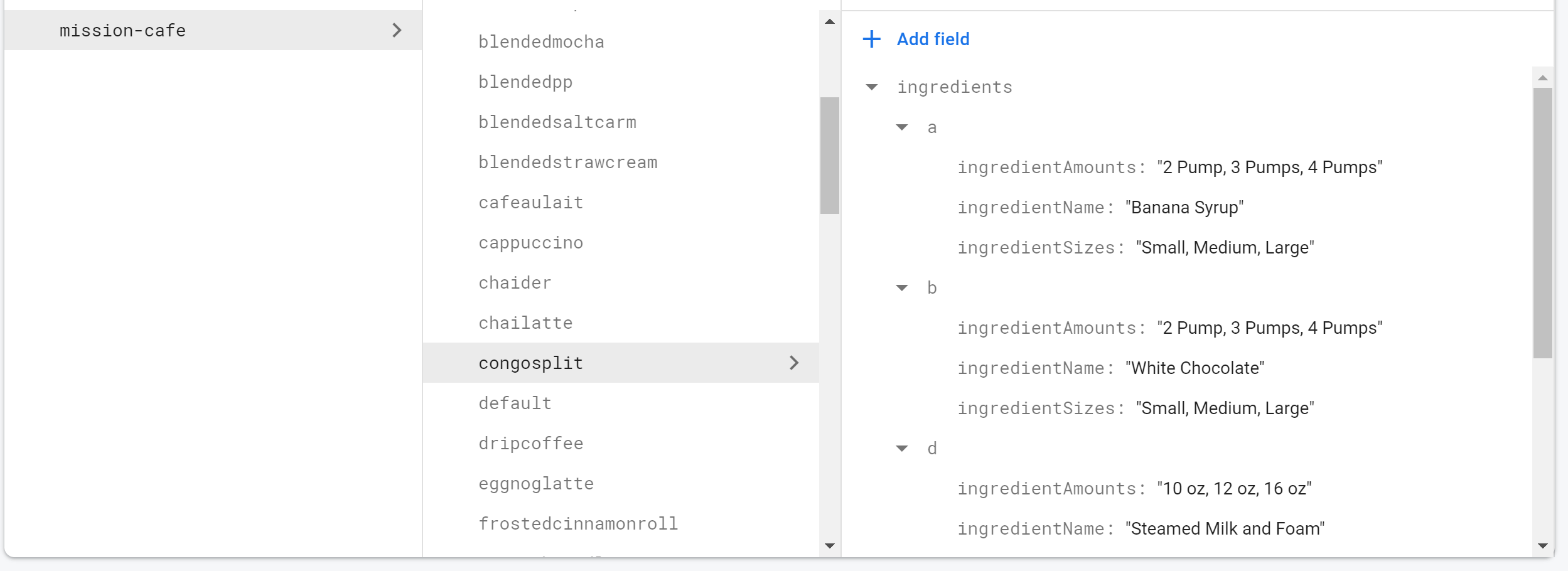 Angular Firestore - 顯示子檔案陣列的內容