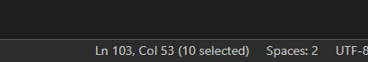 VSCode - 顯示所選文本的字符長度