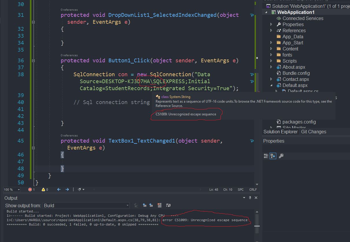 如何解決“'default_aspx' 不包含'Button1_Click' 的定義”錯誤？