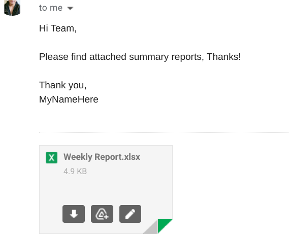 將 Excel 檔案作為指定 Google 表格的附件通過電子郵件發送