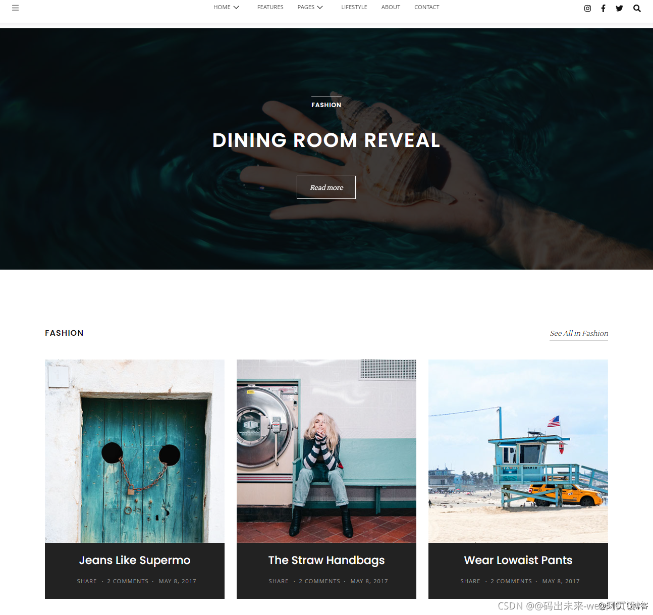 HTML5期末大作業：HTML+CSS+JavaScript+BootStrap 簡約的旅游圖文相冊博客HTML模板_html