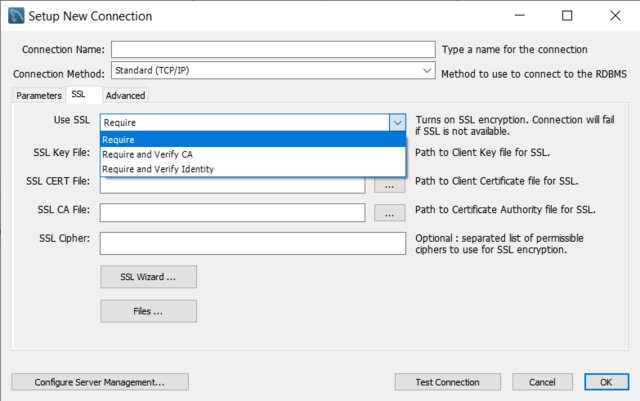 如何在 MySQL Workbench 中禁用 SSL 要求？