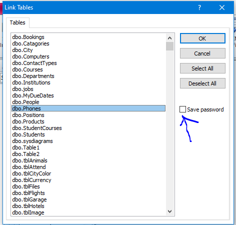 MS Access / SQL Server 自動登錄