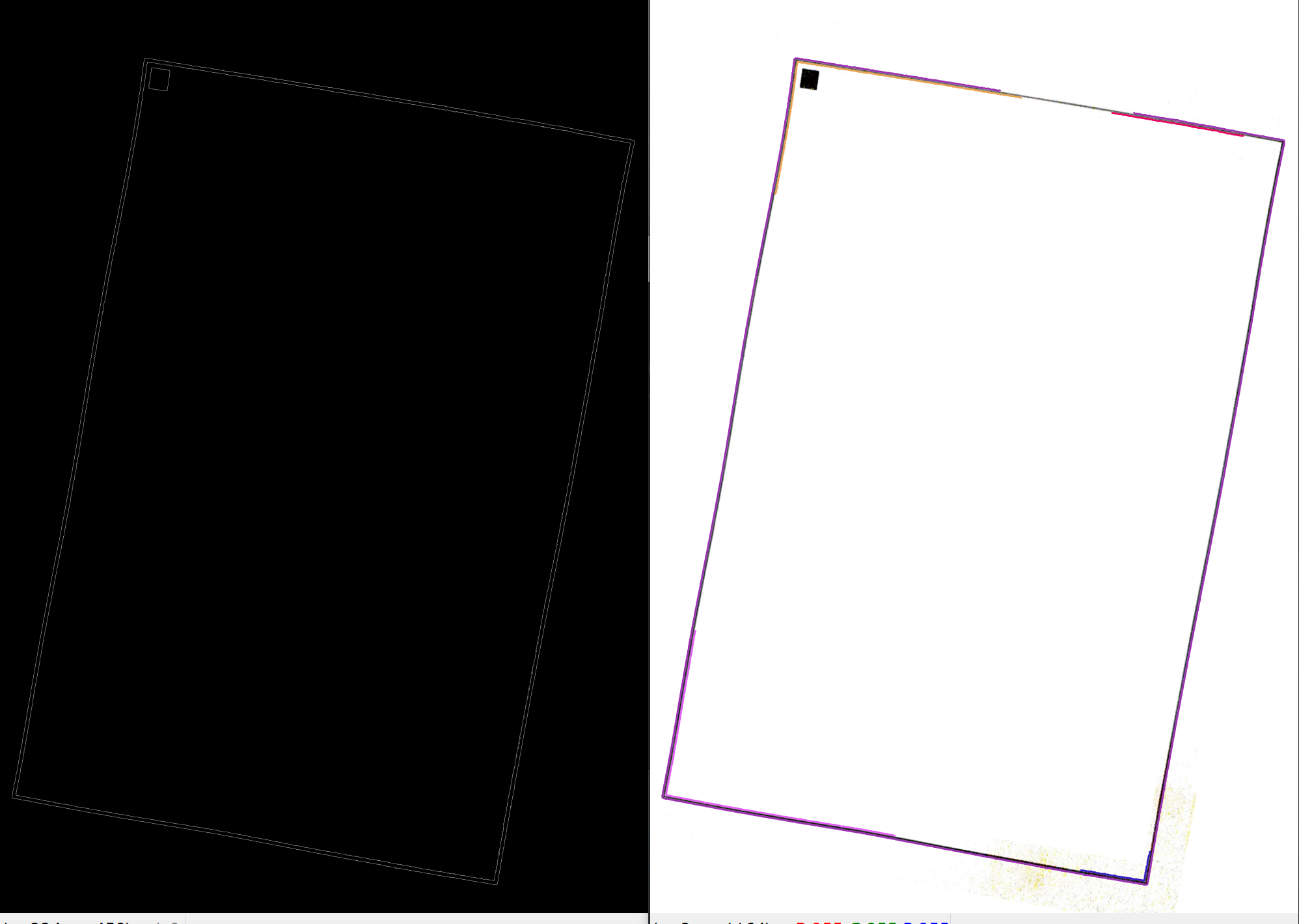 當 Canny Image 如此清晰時,為什么使用 findContours() 找到的輪廓都被分解成碎片?