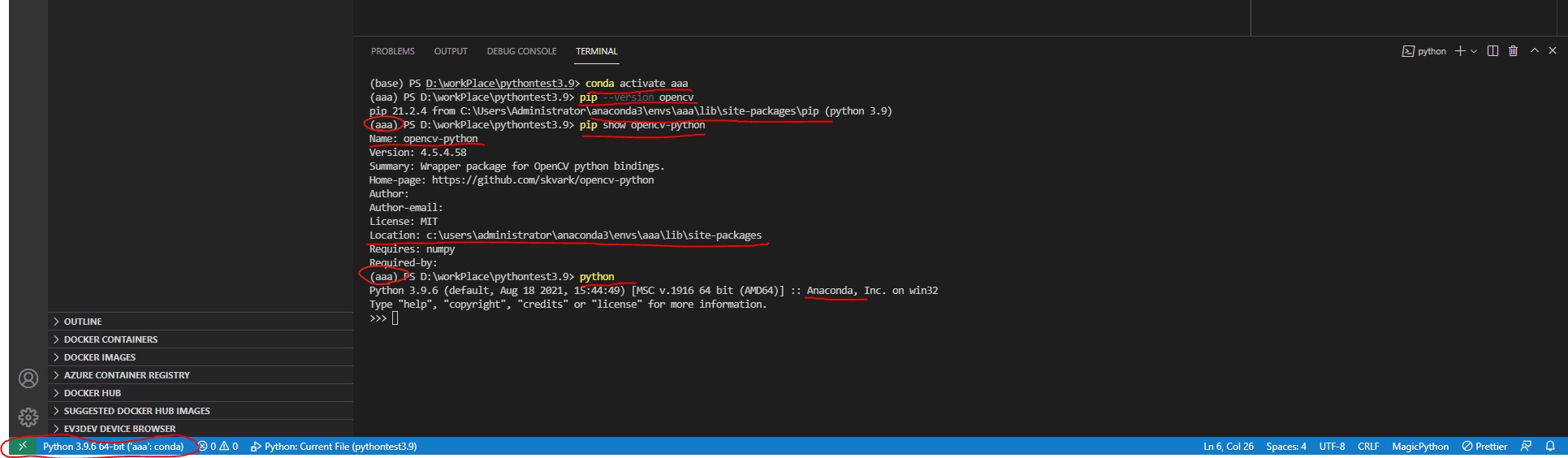 OpenCV 無法使用 anaconda 匯入根目錄外