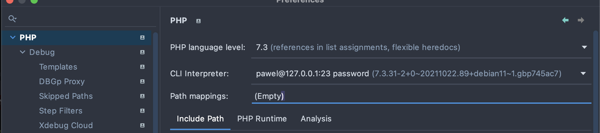 使用虛擬機上的服務器在 PhpStorm 中除錯不起作用