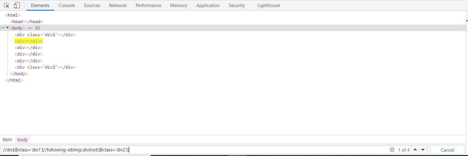 我試圖使用 selenium 和 python 在兩個特定 div 之間獲取 div