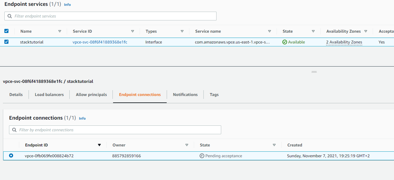 AWS beanstalk PrivateLink 未連接