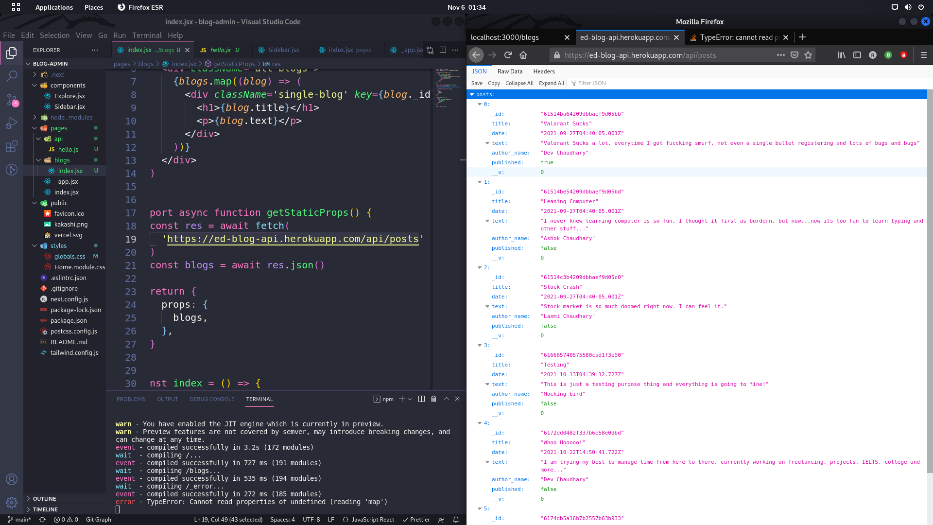 型別錯誤：從 API 獲取時無法讀取未定義的屬性（讀取“地圖”）