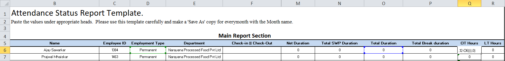 Excel 公式在嘗試計算加班時間或更少時間時不起作用