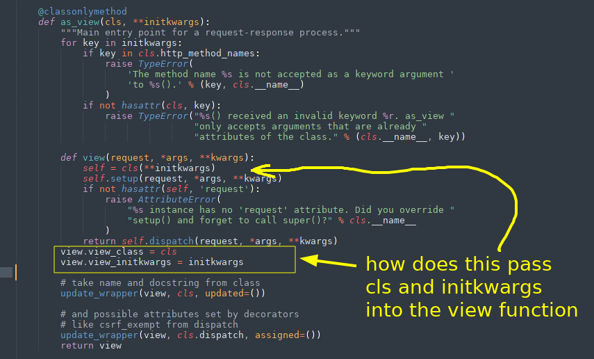 Django：as_view：如何將 cls 和 initkwargs 傳遞給視圖函式