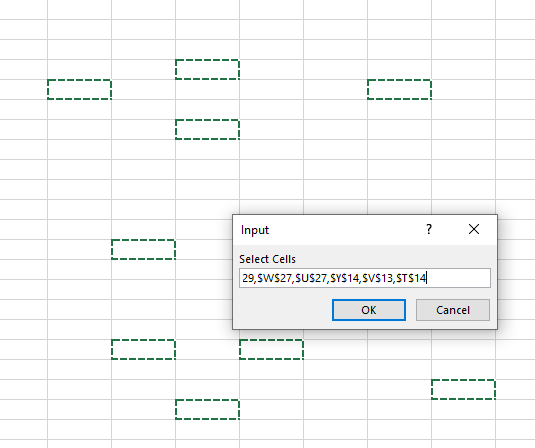 如何創建一組用戶選擇的單元格，我可以從中在 Excel vba 中迭代？
