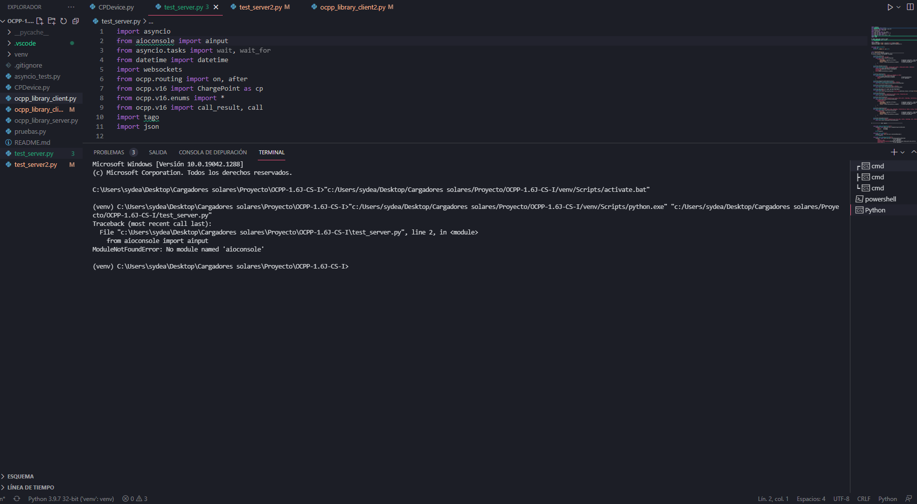 無法直接從 vscode 除錯或執行 venv 中的 python 代碼(沒有模塊命名...)