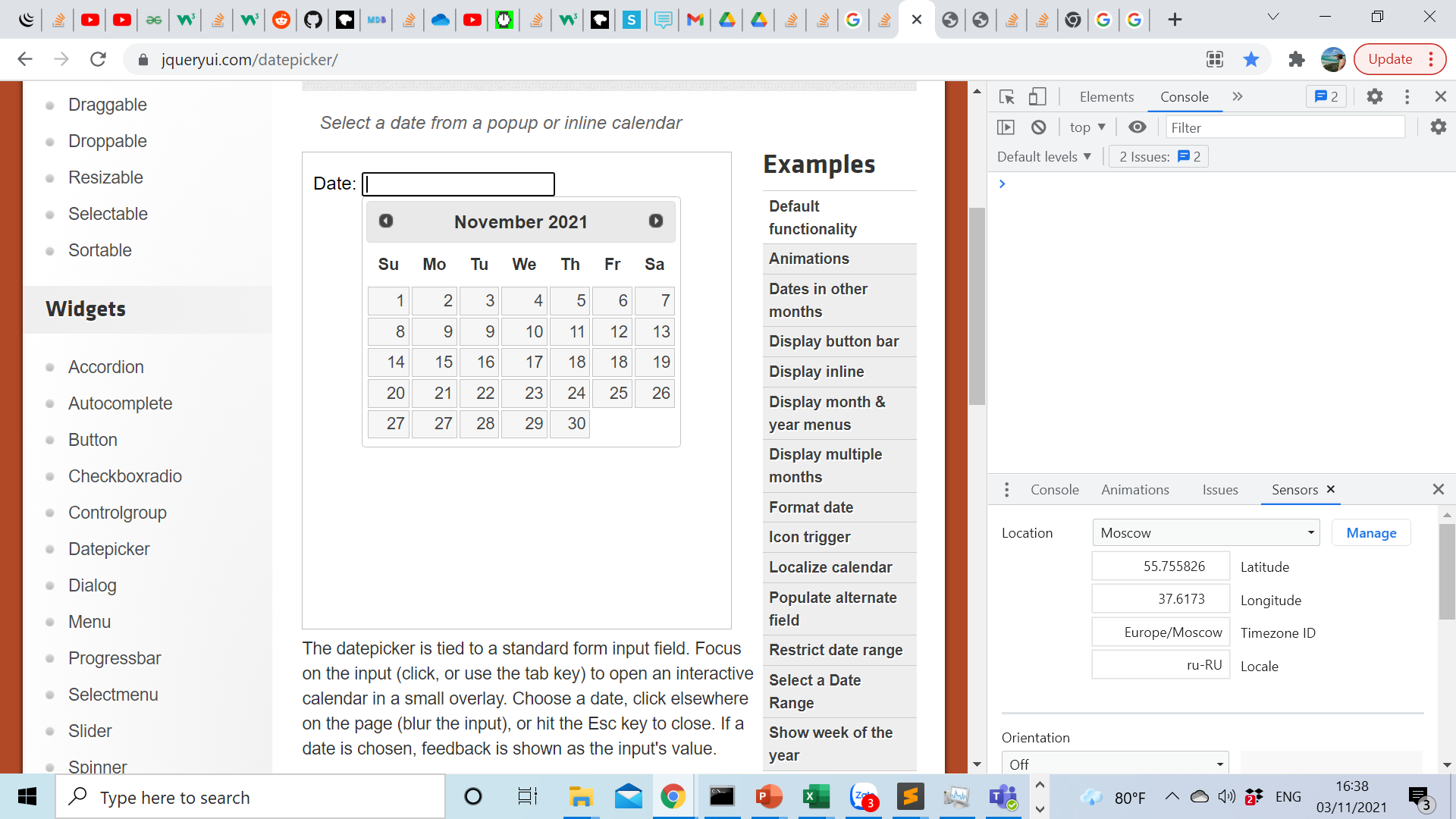 JQuery 日期選擇器日歷在亞洲和一些歐洲城市不起作用