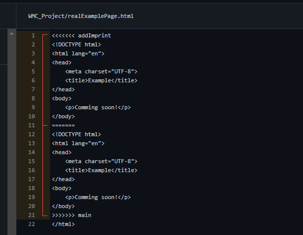 GitHub 合并拉取請求沖突