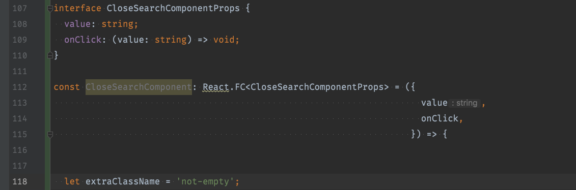 如何在 PhpStorm 的 .tsx 檔案中找到物件屬性縮進的名稱