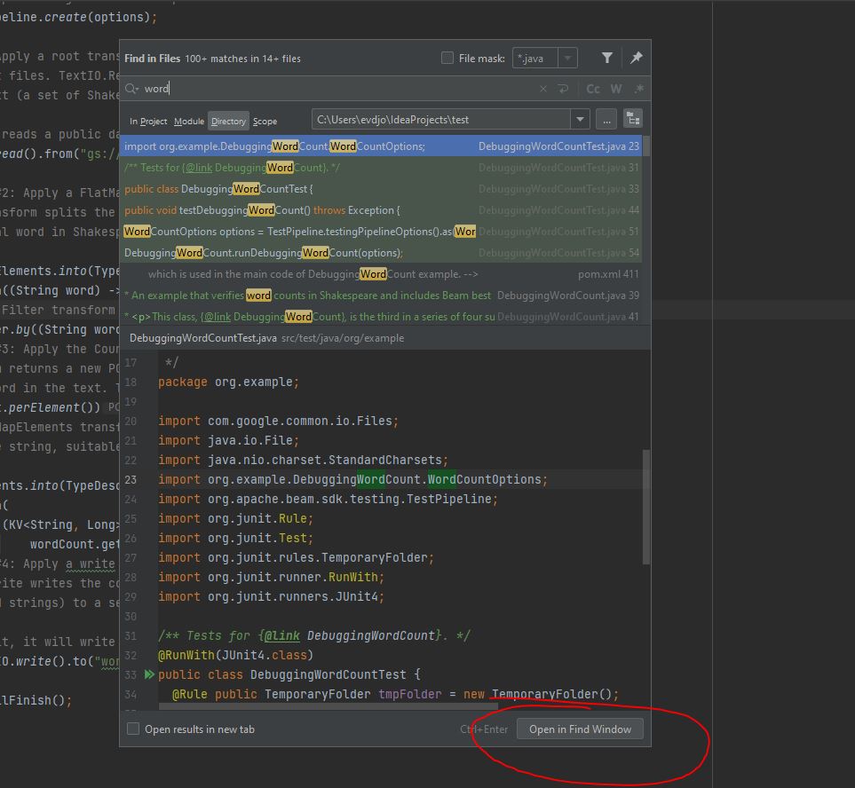 打開包含字串 intellij 的檔案