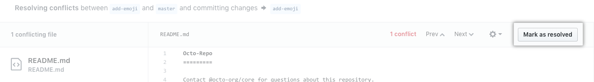 GitHub 合并拉取請求沖突