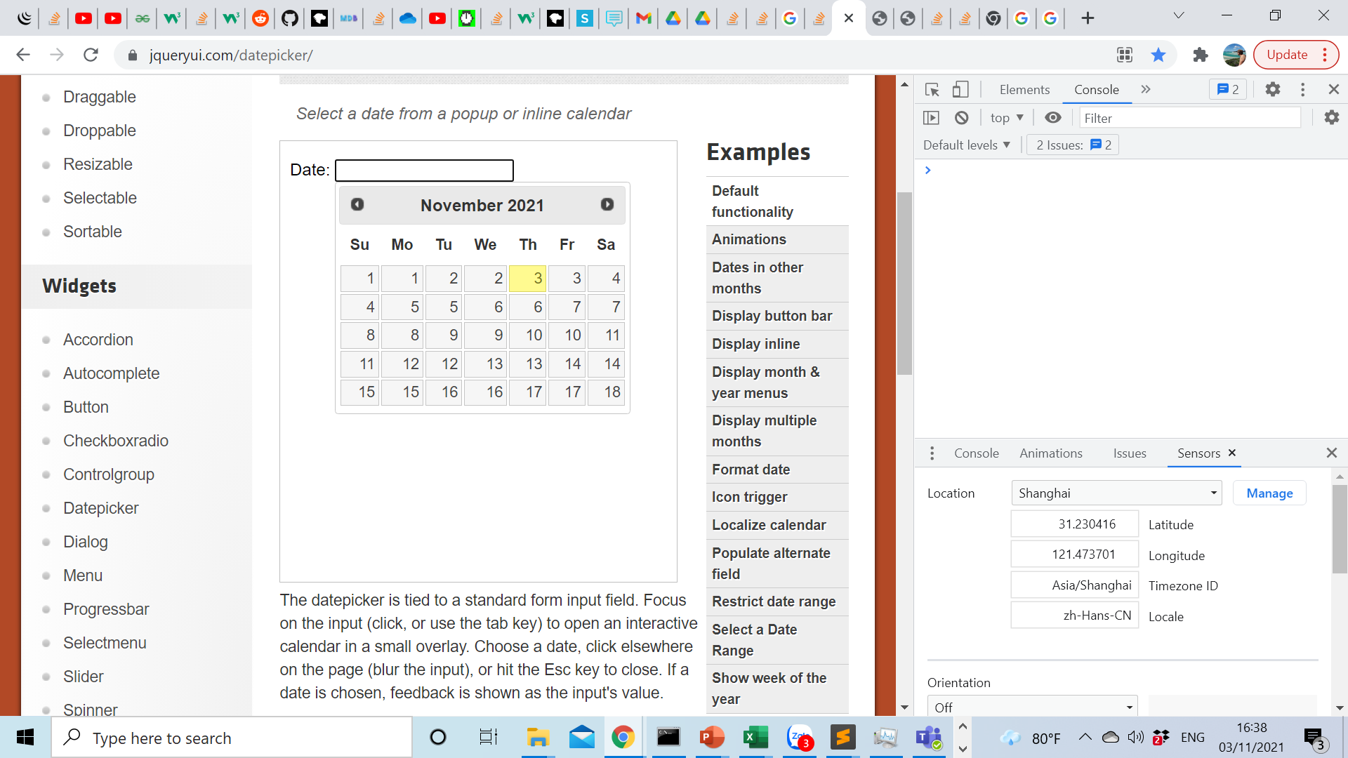 JQuery 日期選擇器日歷在亞洲和一些歐洲城市不起作用