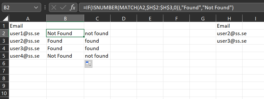 XLOOKUP 匹配電子郵件
