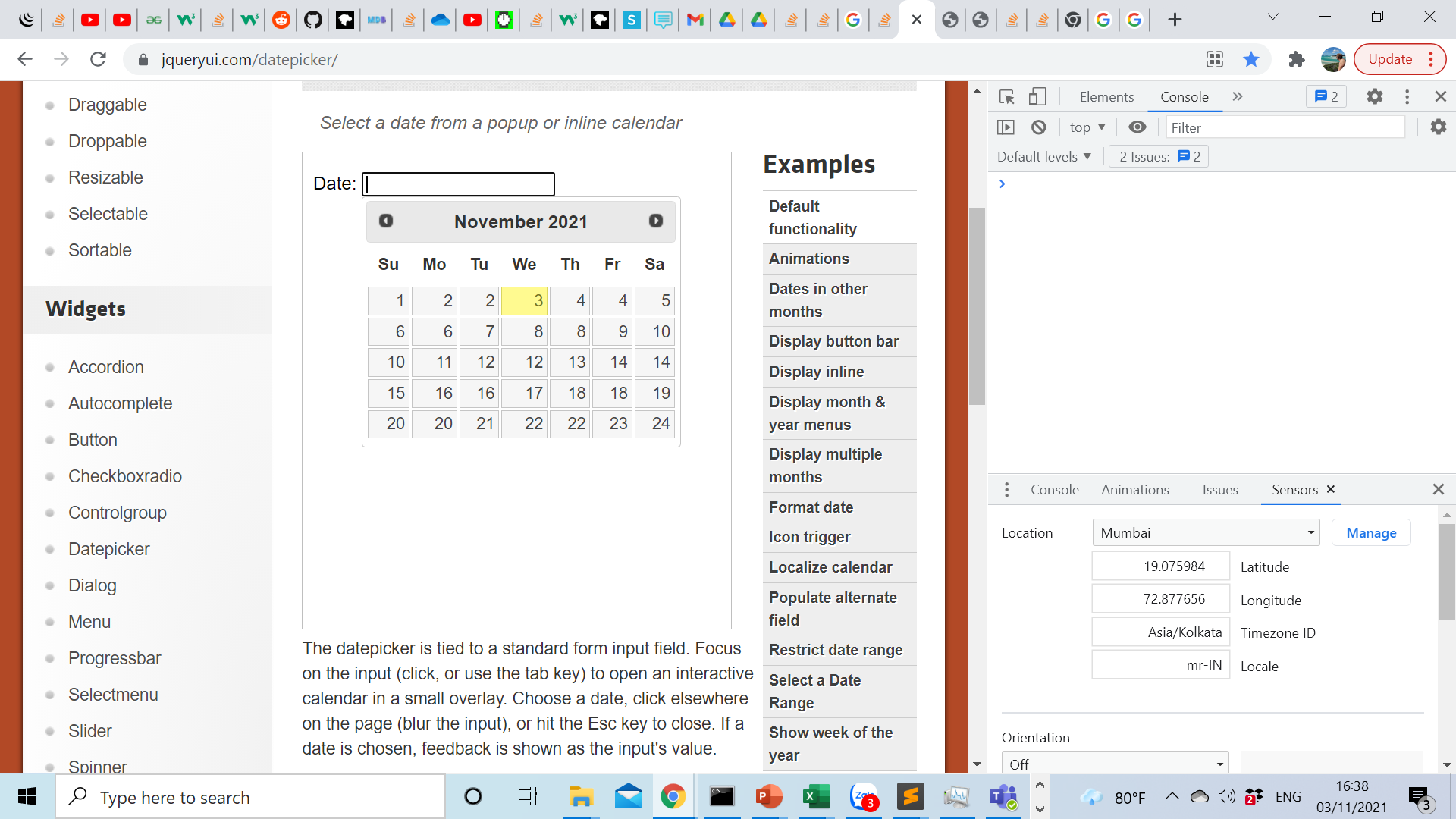 JQuery 日期選擇器日歷在亞洲和一些歐洲城市不起作用