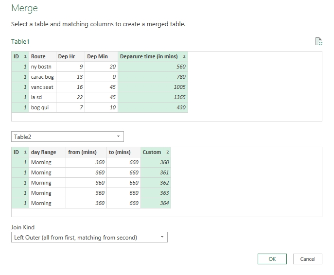 Power Query 條件聯接