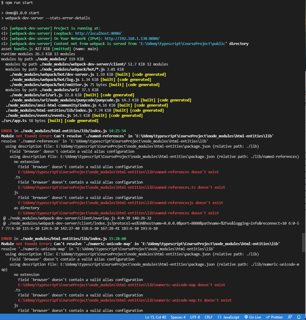 嘗試使用空的 ts 專案初始化 webpack 時出錯