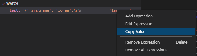 C# 字串值未完全顯示在 VS Code 觀察視窗中