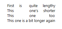 C# WPF - 對齊 TextBlocks 中的單行文本