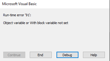 如何修復 Excel VBA 中的運行時錯誤“91”？