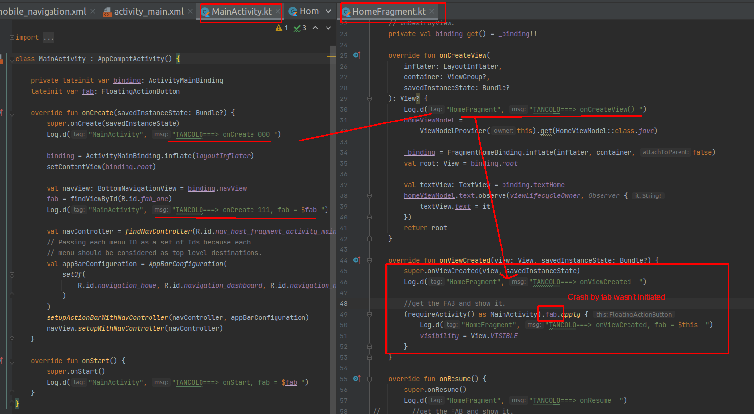 如何根據 Kotlin 中選擇的片段顯示/隱藏 FloatingActionButton？
