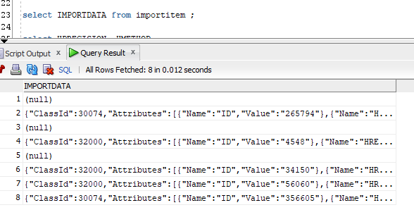 將 JSON 決議為 oracle sql