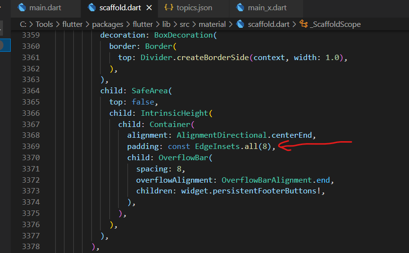 洗掉 Flutter PersistentFooterButtons 中的邊距