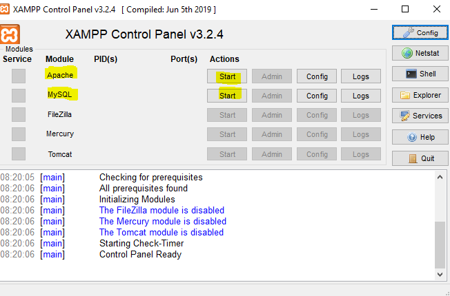 從 Python 2.7 腳本啟動 XAMPP 控制面板 Apache MySql
