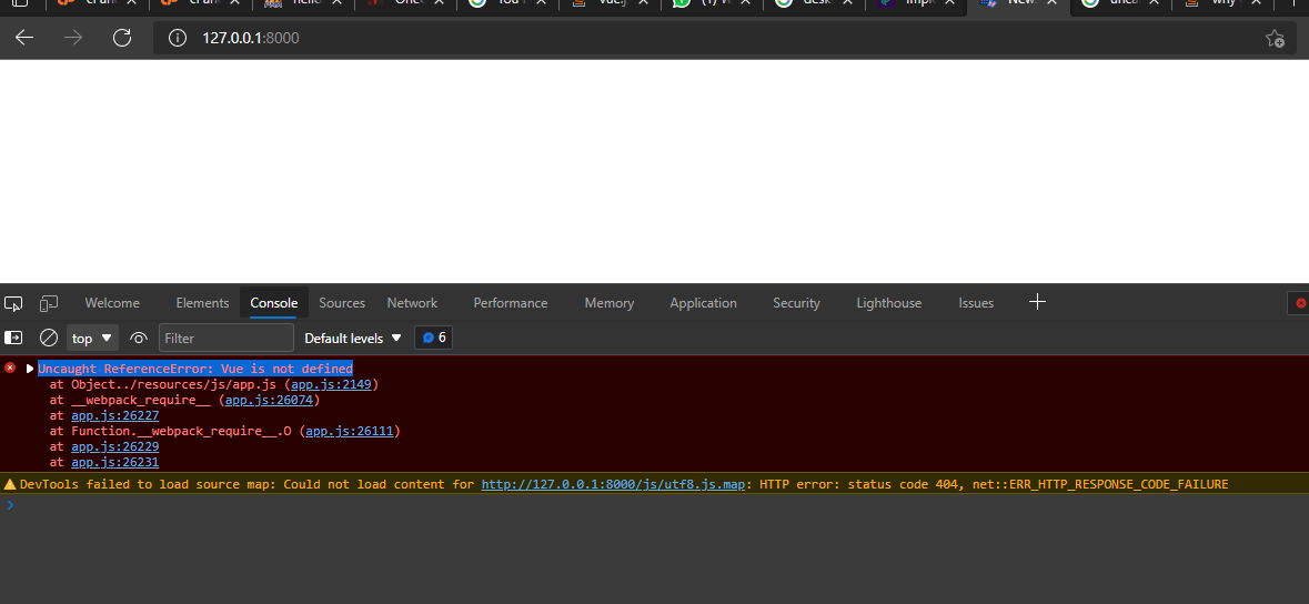 為什么在使用 laravel vue 的桌面通知中出現錯誤“Uncaught ReferenceError: Vue is not defined”？
