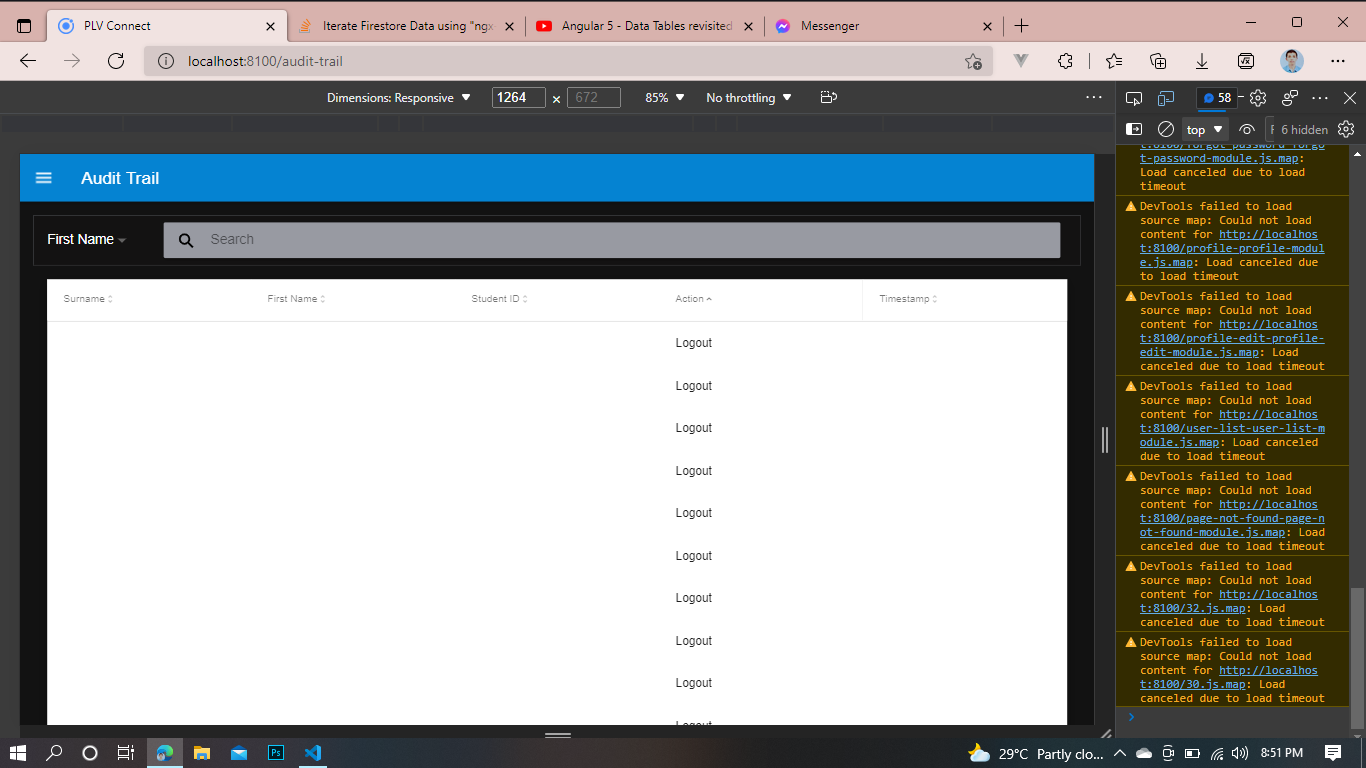 在 Angular 中使用“ngx-datatable”迭代 Firestore 資料