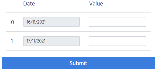 使用 Razor Page Partial 創建動態 html 日期表