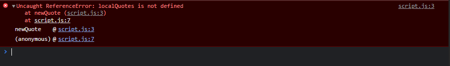 為什么在這個隨機引號生成器中沒有定義 const 變數 localQuotes？