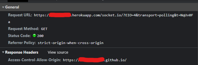 部署后Socket.io和heroku CORS問題