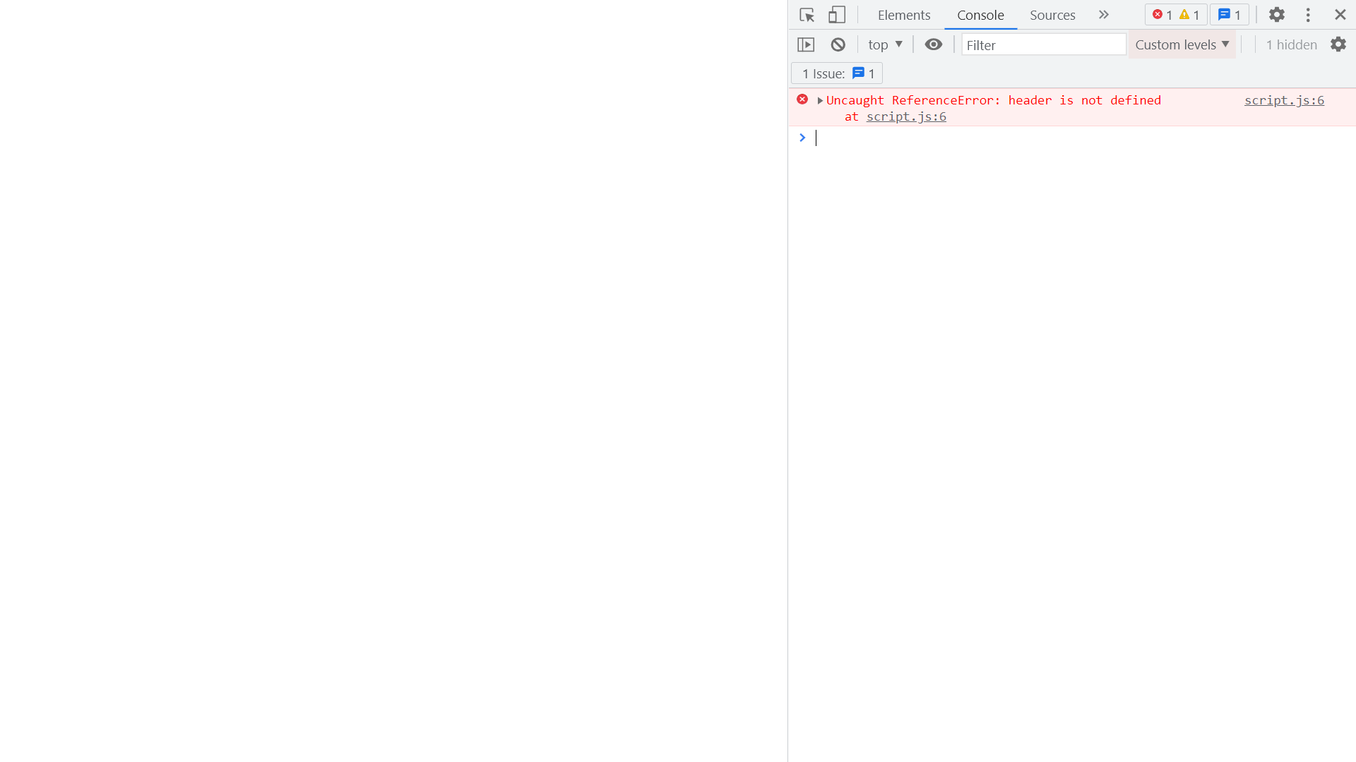 無法使用 JS 訪問我的 html 檔案中的“header”元素
