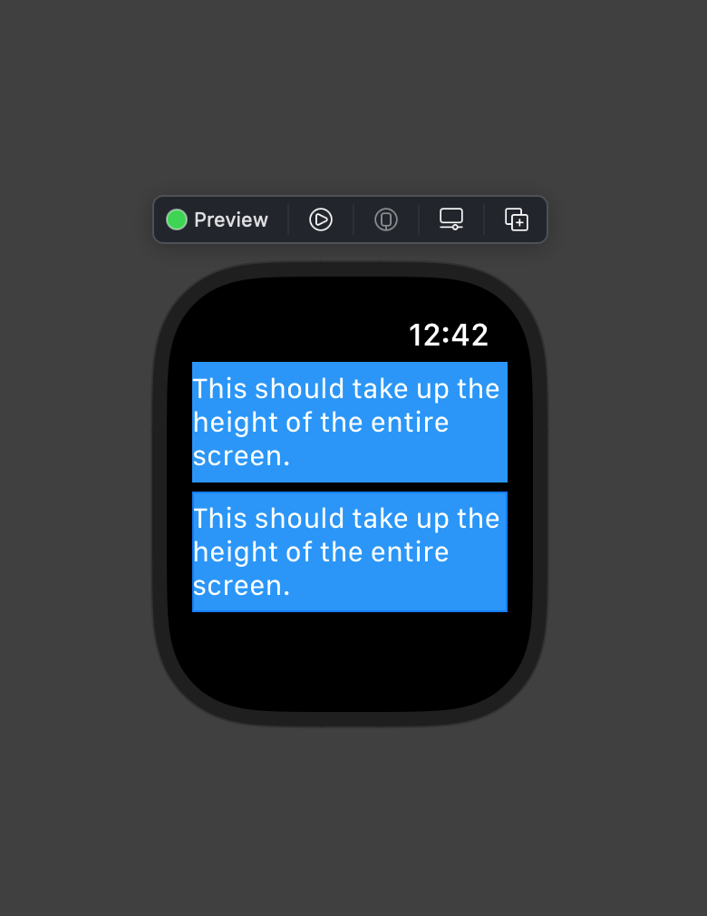如何讓 ScrollView 中的一個專案在 SwiftUI 中占據整個螢屏的高度?
