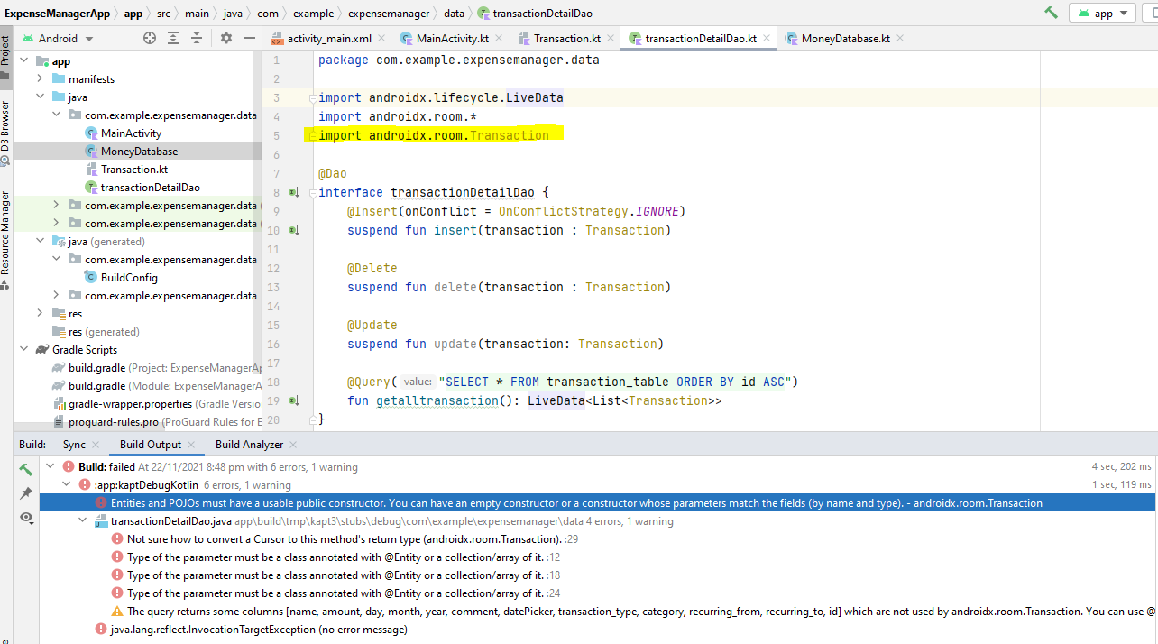 我在 Kapt Debug Kotlin 中遇到錯誤。我在 gradle 檔案中有更新版本的依賴項。仍然面臨這個問題